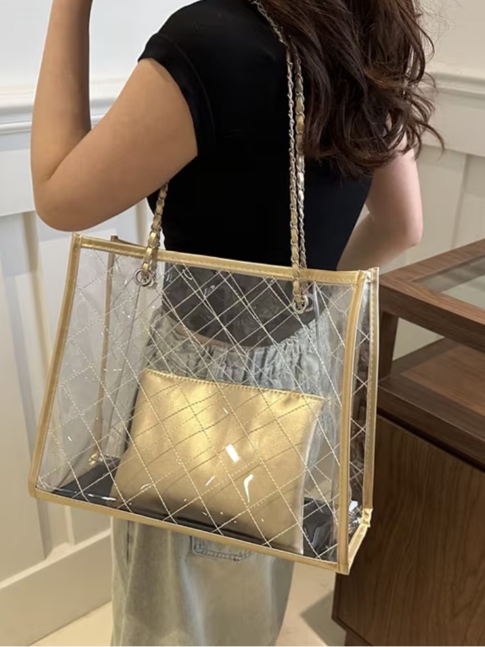 Dior White Leather Quilted clutch in Clear Women's Handbag - Picture 6 of 8